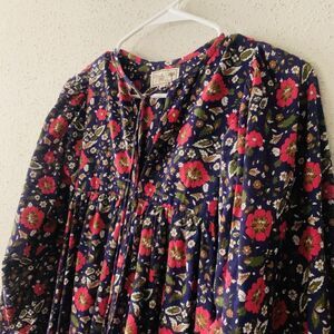 Millie Resort Travel Daisy Primrose Sundress Mini India block print Cotton Sz S